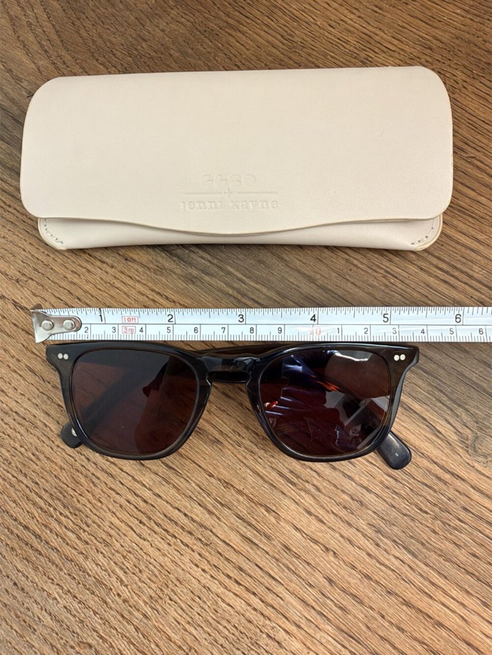 Garrett Leight x Jenni Kayne Sunglasses Olive Tortoise GLCO New Lenses + Case